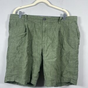 Tommy Bahama Shorts Men's Size XL x 9 Green Linen Blend Resort Coastal Casual
